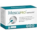 MascuPRO Fertilität Mann - Fruchtbarkeit - Spermienproduktion + 60 Kapseln + L-Carnitin Carnipure®, L- Arginin, Zink + Vitamine Mann Kinderwunsch